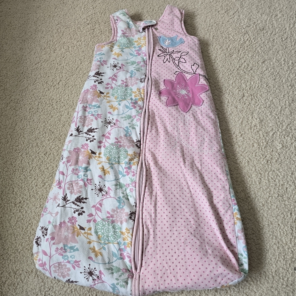 Savannah Baby Floral Sleep Sack Sleeper 6-18M Pink Cotton